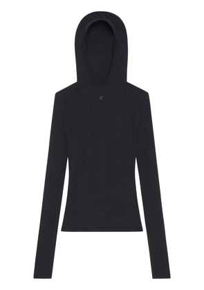Courrèges hooded knitted top - Black