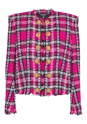 Balmain plaid button jacket - Pink