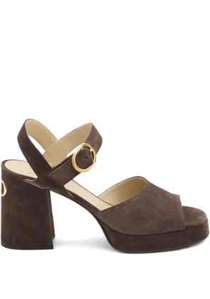 Valentino Garavani 100mm platform buckle-strap sandals - Brown