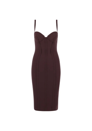 Elisabetta Franchi sweetheart panelled midi dress - Brown