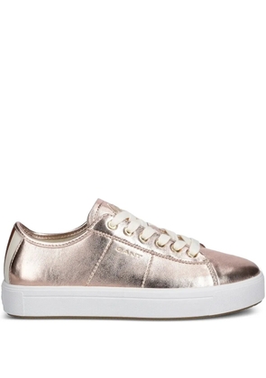 Gant metallic-leather lace-up sneakers - Pink