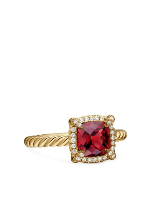 David Yurman 18kt yellow gold Petite Chatelaine garnet and diamond ring (7mm)