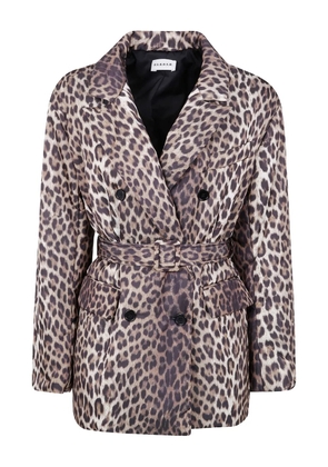 P.A.R.O.S.H. leopard-print belted coat - Brown