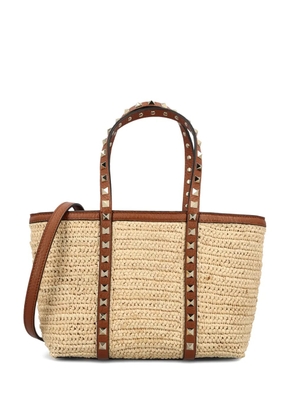 Valentino Garavani studded top-handle shoulder bag - Neutrals