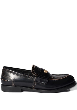 Miu Miu perforated coin-detail loafers - Black
