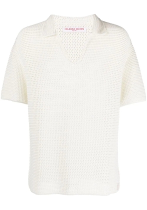 Orlebar Brown Batten crochet polo shirt - Neutrals