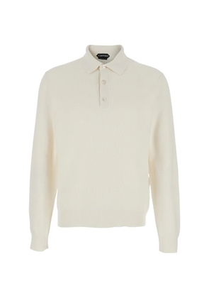 TOM FORD buttoned silk polo shirt - Neutrals