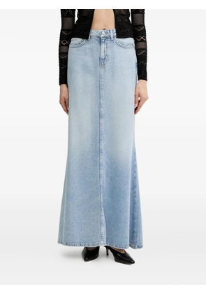 GUESS USA denim flare long high-waisted skirt - Blue