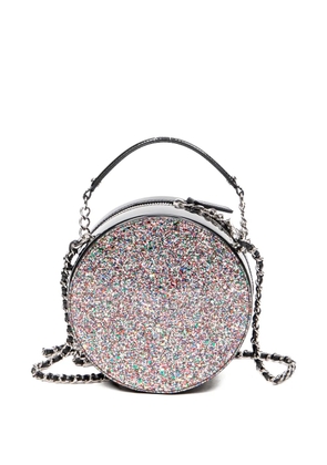 CHANEL Pre-Owned 2017-2018 CC Round glitter tote bag - Black