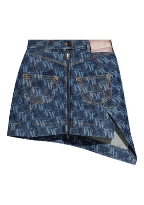 Vivienne Westwood logo-pattern asymmetric mini skirt - Blue