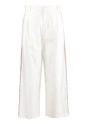 Zeus+Dione tape-detail wide-leg trousers - White