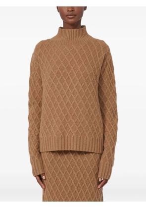 Max Mara high-neck diamond-pattern sweater - Brown