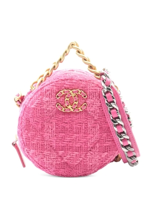 CHANEL Pre-Owned 2019 chain-strap tweed mini bag - Pink