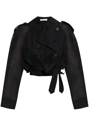 Helmut Lang cropped double-breasted coat - Black