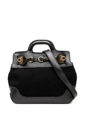 Ferragamo Pre-Owned 2010-2026 Suede and Calfskin Wanda Top Handle Bag satchel - Black