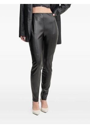 HUGO panelled leather trousers - Black