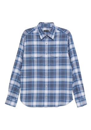 TOM FORD check-pattern shirt - Blue