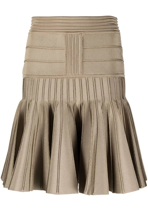 Balmain pleated knit miniskirt - Neutrals