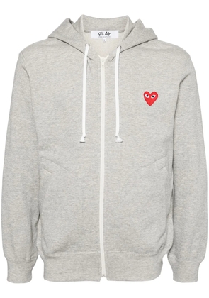 Comme Des Garçons Play zipped almond eye heart hoodie - Grey