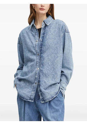 BOSS crystal-embellished denim shirt - Blue