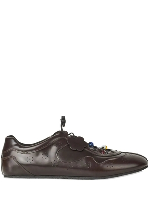 Cecilie Bahnsen Blaise beaded leather sneakers - Brown