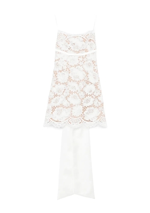 Self-Portrait lace scalloped-hem dress - White