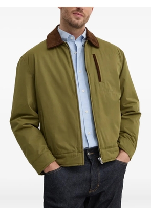 Benetton corduroy-collar zip jacket - Green