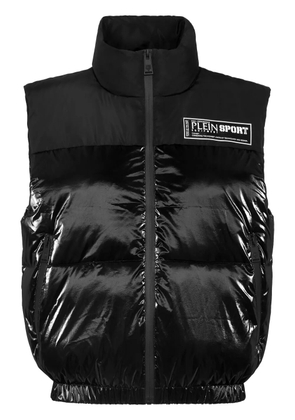 Plein Sport logo-print quilted gilet - Black
