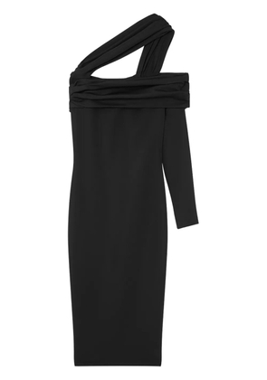 Versace one-shoulder gathered midi dress - Black