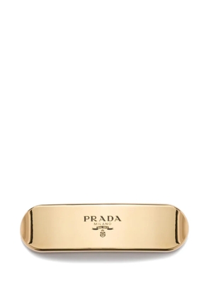 Prada enameled logo hair clip - Gold