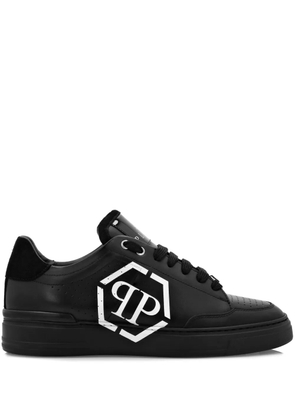 Philipp Plein Hexagon leather sneakers - Black