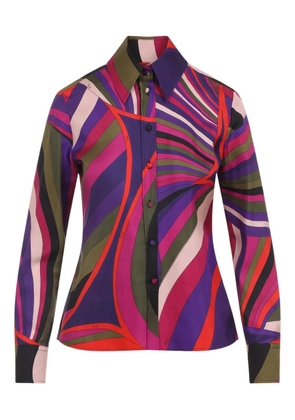 PUCCI abstract-print silk shirt - Purple