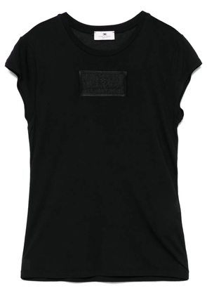 Elisabetta Franchi logo-patch T-shirt - Black