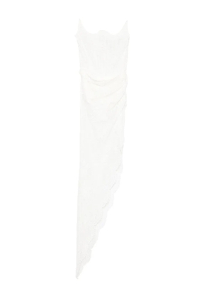 Giuseppe Di Morabito laced asymmetric maxi dress - White