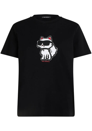 Karl Lagerfeld Ikon Choupette sketched T-shirt - Black