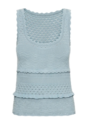 Oscar de la Renta scallop tank top - Blue