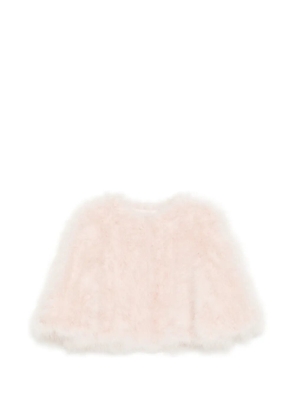 Yves Salomon feather cropped coat - Pink