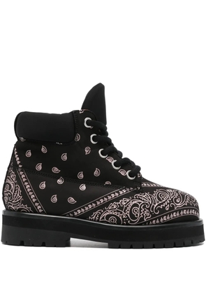 PDF bandana-print high top sneakers - Black