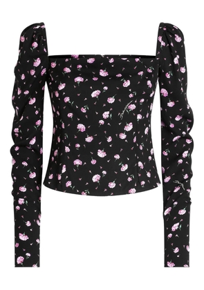 Dolce & Gabbana square-neck floral blouse - Black