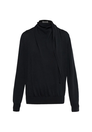 Jil Sander roll-neck draped sweater - Black