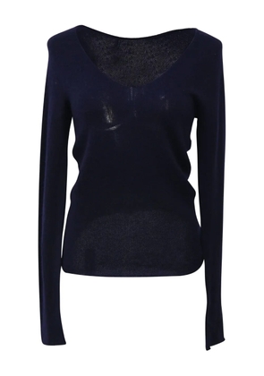 Gucci Pre-Owned knitted V-neck T-shirt - Blue