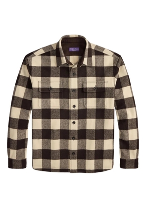 Ralph Lauren Purple Label check-pattern wool shirt - Brown