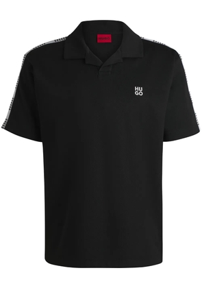 HUGO logo-embroidered polo shirt - Black