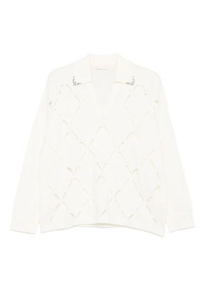 LIU JO cut-out detail knitted sweater - White