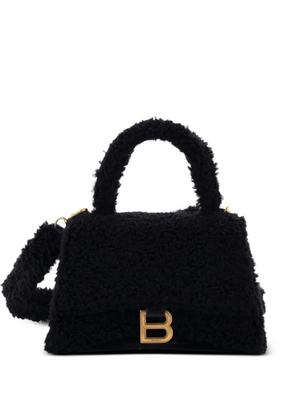 Balenciaga Pre-Owned Fluffy Hourglass Top Handle Bag Faux Fur Small crossbody bag - Black