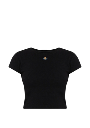 Vivienne Westwood orb-embroidered crop top - Black