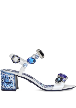 Dolce & Gabbana 60mm leather heeled sandals - Blue