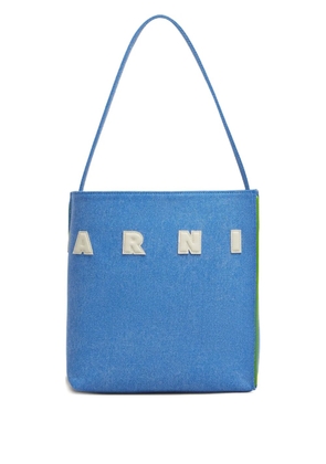 Marni Museo logo-patch tote bag - Blue