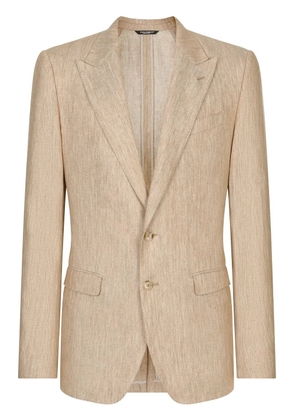 Dolce & Gabbana single-breasted linen blazer - Neutrals