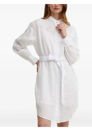 BOSS eyelet ruffled midi dress - White